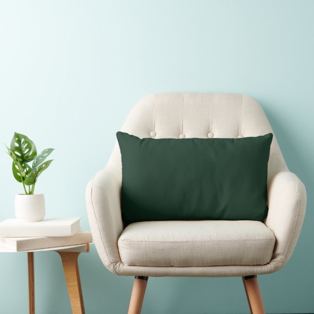 Forest solid plain dark green lumbar pillow (Chair)