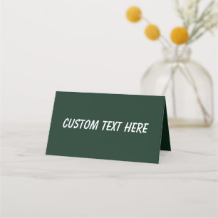 Forest solid plain dark green place card