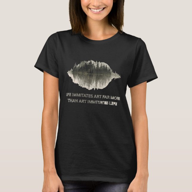 Forest Soundwave Art Quote Nature-Inspired Vibe T-Shirt (Front)