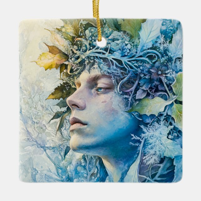 Forest Spirit Ceramic Ornament (Front)