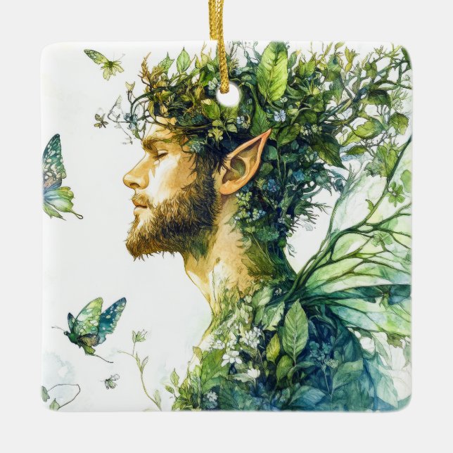 Forest Spirit Ceramic Ornament (Front)