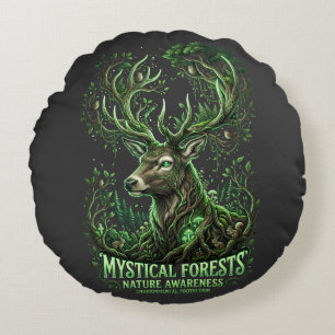 Forest Spirit Round Pillow