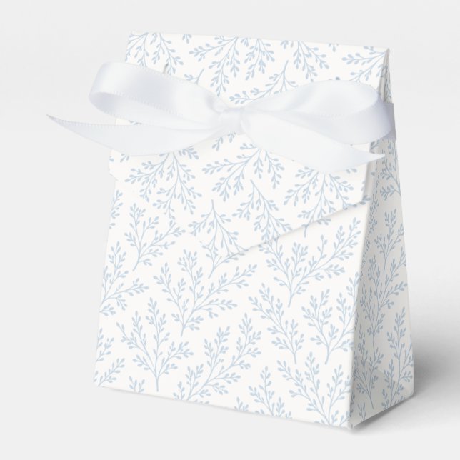 Forest Sprigs Dusty Blue - Neutral Favor Box (Front Side)
