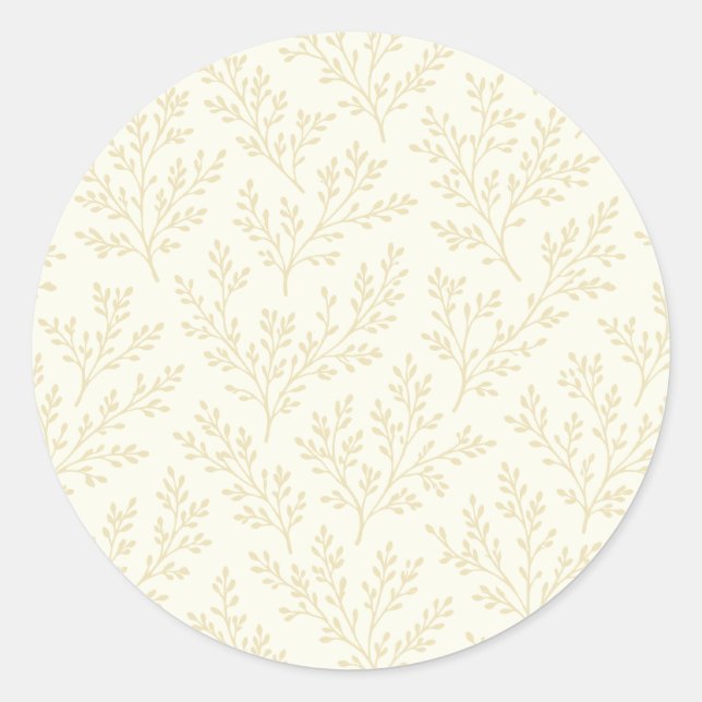 Forest Sprigs Golden Wheat - Neutral Classic Round Sticker (Front)