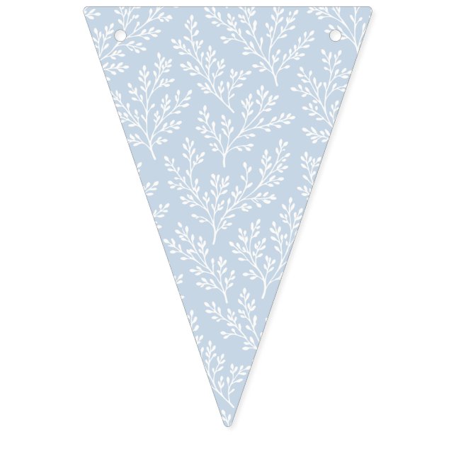 Forest Sprigs Neutral - Dusty Blue Bunting Flags (First Flag)