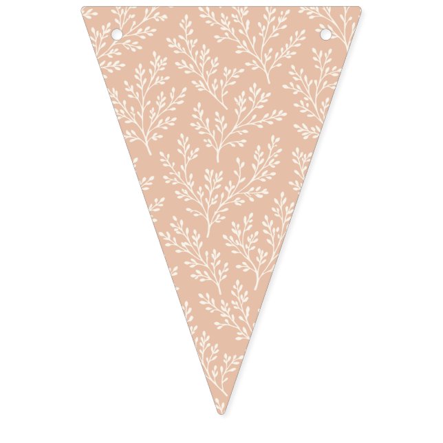 Forest Sprigs Neutral - Warm Apricot Bunting Flags (First Flag)