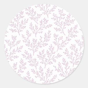 Forest Sprigs Warm Lilac - Neutral Classic Round Sticker