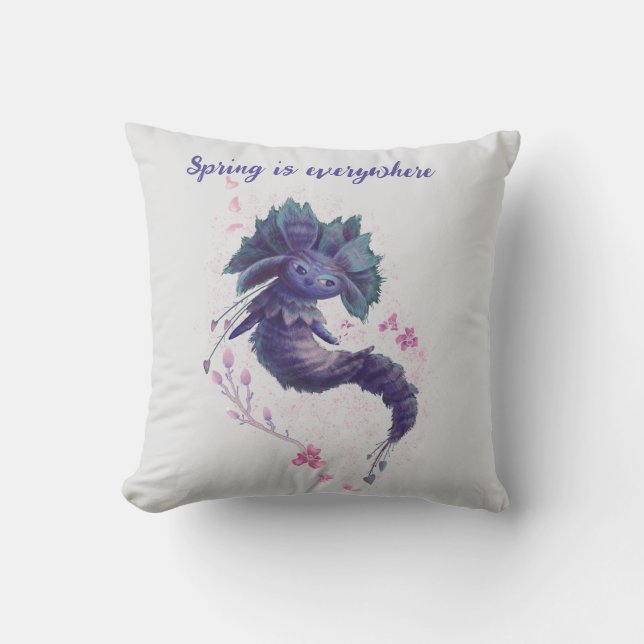 Forest Spring character  Throw Pillow (Front)