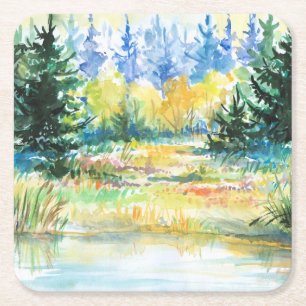 Forest Square Paper Coaster