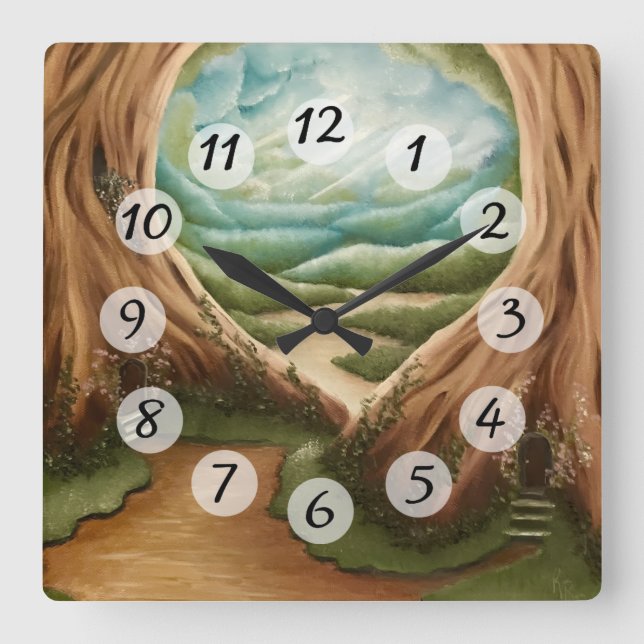 Forest Square Wall Clock (Front)