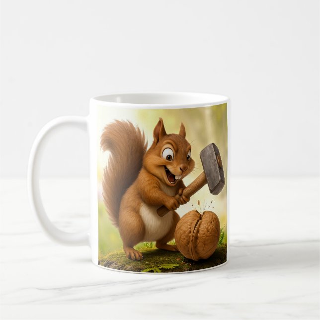 "Forest Squirrel Nutcracker Coffee Mug (Left)