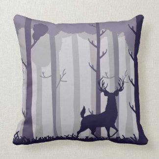 Forest Stag Illustration Throw Pillow