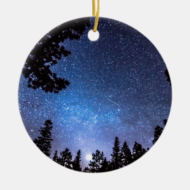 Forest Star Gazing An Astronomy Delight Ceramic Ornament (Front)