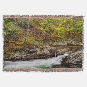 Forest Stream In Great Smoky Mountains Throw Blanket