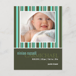 Forest Stripes Green • Baby Announcement