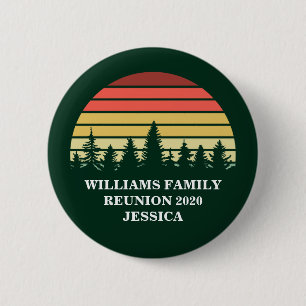 Forest Sunset Camping Trip Custom Family Reunion 2 Inch Round Button