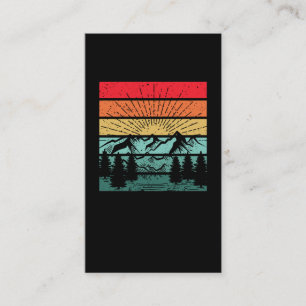 Forest Sunset Mountains Camping Hiking Business Card
