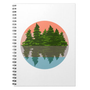 Forest Sunset Nature Pine Trees Notebook