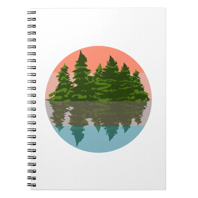 Forest Sunset Nature Pine Trees Notebook (Front)