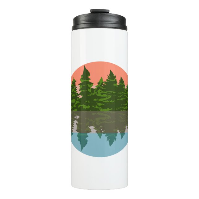 Forest Sunset Nature Pine Trees Thermal Tumbler (Front)