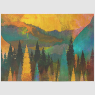 Forest Sunset Watercolor Decoupage Tissue Paper