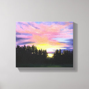 Forest Sunset  Wrapped Canvas Print