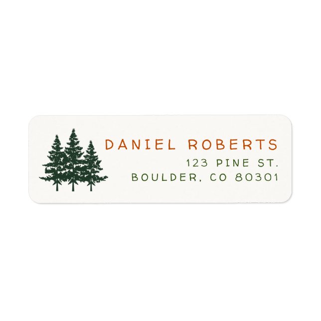 Forest Theme Birthday Invitation Return Labels (Front)