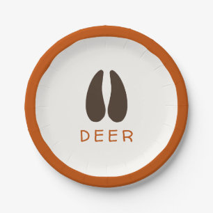 Forest Theme Birthday Party Paper Plates - Deer