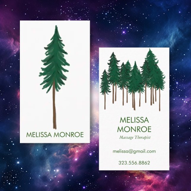 Forest Therapy Pine Trees Business Card (Creator Uploaded)