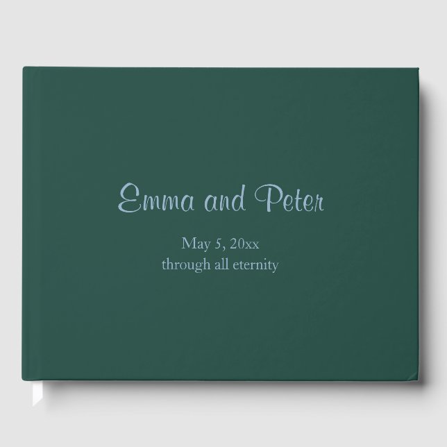 Forest "Through All Eternity" Minimalist Wedding Guest Book (Front)