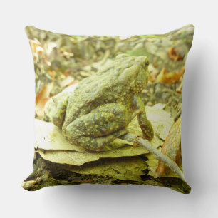 Forest Toad Throw Pillow