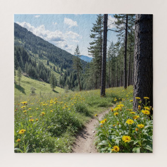  Forest Trail with Yellow Wildflowers Jigsaw Puzzle (Vertical)
