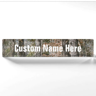Forest Tree Camo Camouflage Nature Hunting/Fishing Nameplate