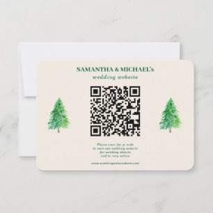 Forest Tree Christmas   QR Wedding Details RSVP Card