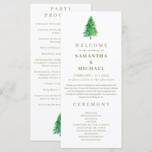 Forest Tree Flower Floral Wedding Program