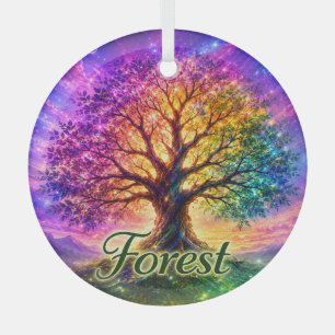 Forest Tree of Life Glass Ornament
