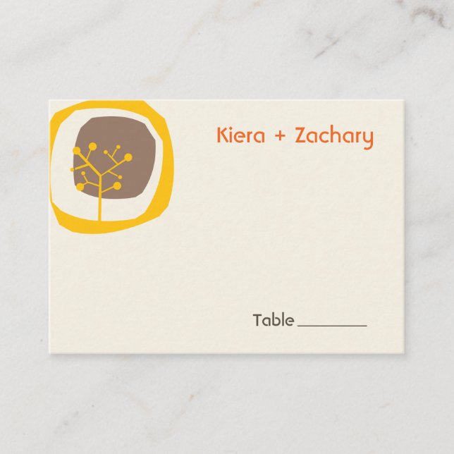Forest Tree Ring Modern Fall Autumn Wedding Party Place Card (Front)