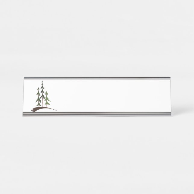Forest Trees Desk Name Plate (Front)