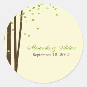 Forest Trees Favour Sticker or Envelope Seal- Gree