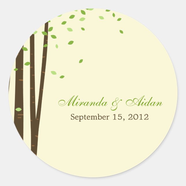 Forest Trees Favour Sticker or Envelope Seal- Gree (Front)
