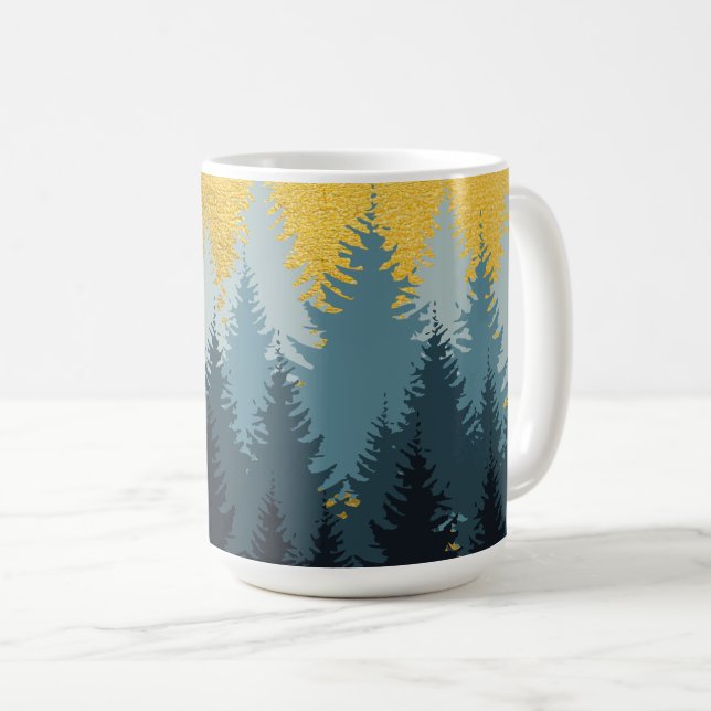 Forest Trees Golden Landscape   Coffee Mug (Front Right)