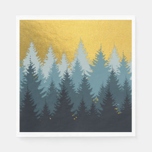Forest Trees Golden Landscape   Napkin