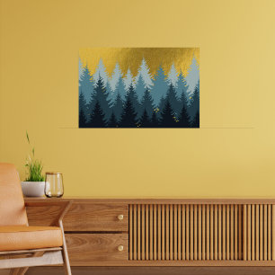Forest Trees Golden Landscape  Poster