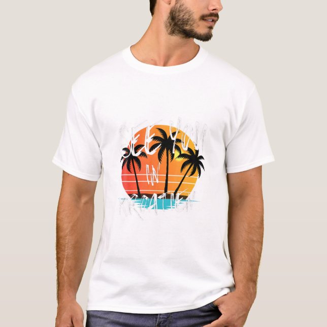 Forest Trees Hiker Landscape Outdoors Hiking Sunse T-Shirt (Front)