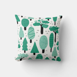 Forest Trees: Nature Seamless Vintage Throw Pillow