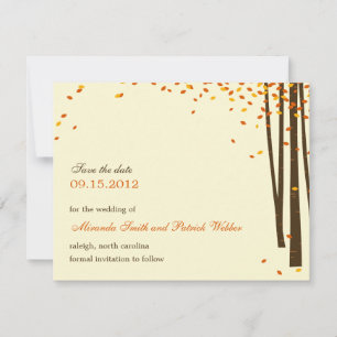 Forest Trees Save The Date Announcement - Orange -