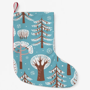 Forest, trees. Seamless background. Winter Small Christmas Stocking
