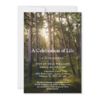 Forest Trees Sunset Celebration of Life Funeral