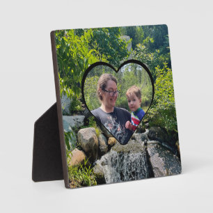 forest trees waterfall greenery heart template plaque