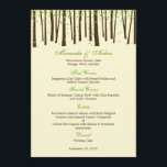 Forest Trees Wedding Menu Card - Green -<br><div class="desc">This unique and whimsical Forest Trees wedding collection by berryberrysweet.com is the perfect choice for celebrating your magical day. More colours and matching collection available at berryberrysweet.com.

View the complete Forest Trees Collection (available in green and orange)</div>